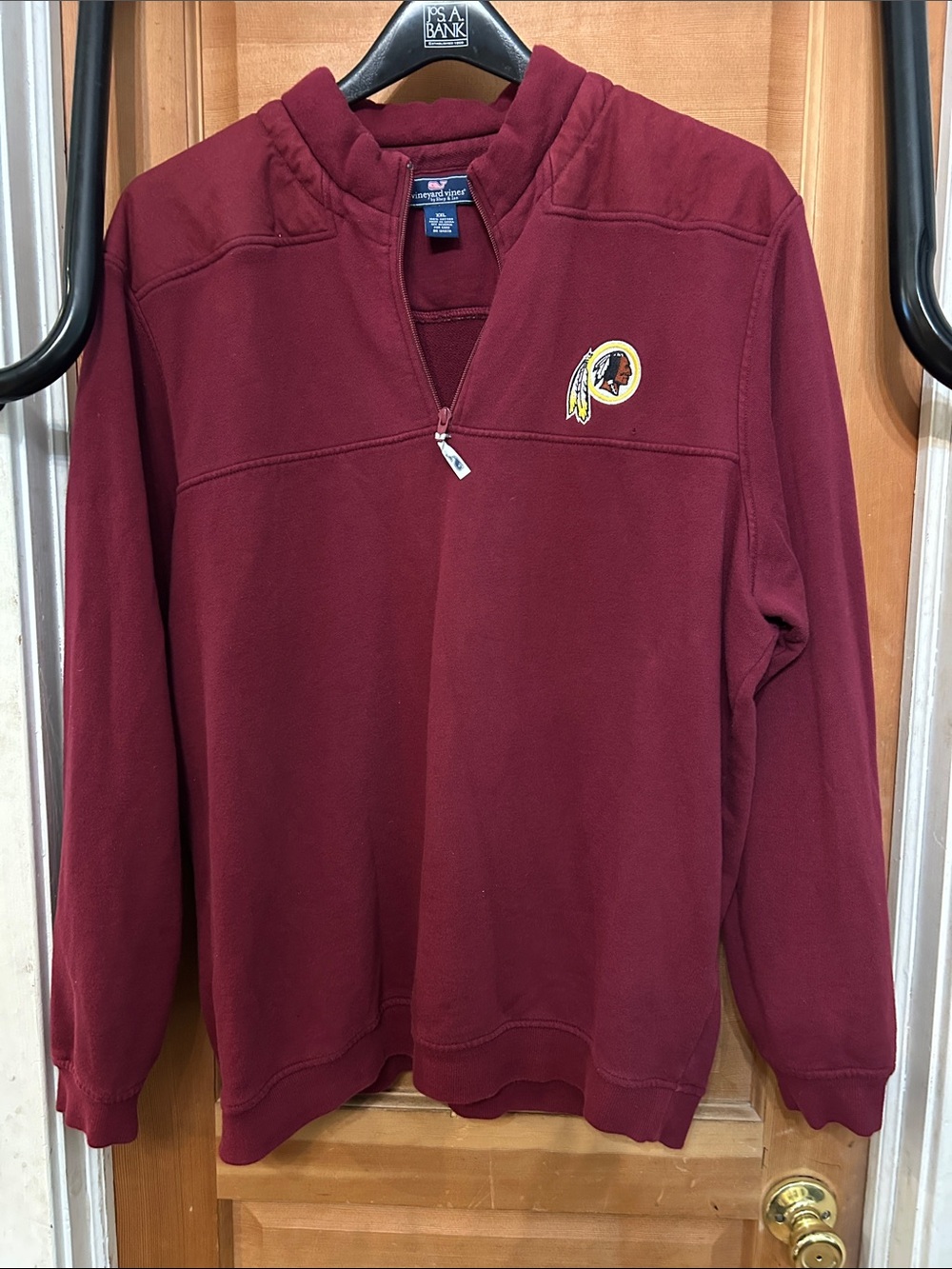 Vineyard Vines Washington Redskins NFL 1/4 Zip Pullover Sweatshirt Burgundy